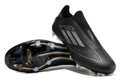 Men's Adidas F50 Adizero FG Football Boots - Black/Silver/Gold