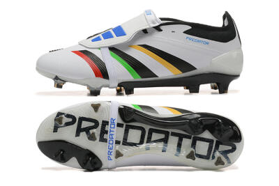 Men's Adidas Predator Elite Foldover Tongue FG Football Boots - White/Rainbow
