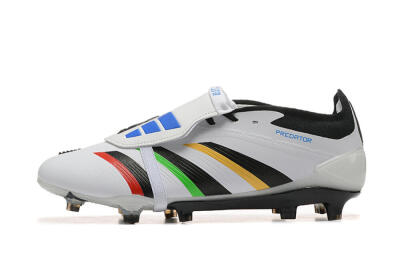 Men's Adidas Predator Elite Foldover Tongue FG Football Boots - White/Rainbow
