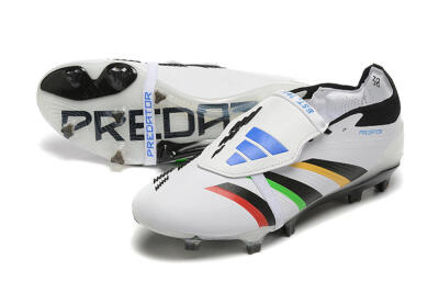 Men's Adidas Predator Elite Foldover Tongue FG Football Boots - White/Rainbow