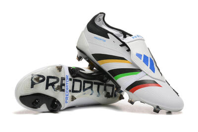 Men's Adidas Predator Elite Foldover Tongue FG Football Boots - White/Rainbow