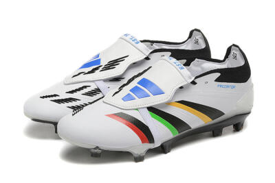 Men's Adidas Predator Elite Foldover Tongue FG Football Boots - White/Rainbow