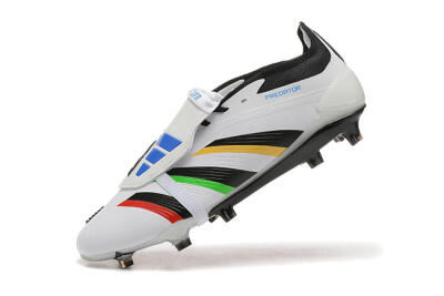Men's Adidas Predator Elite Foldover Tongue FG Football Boots - White/Rainbow