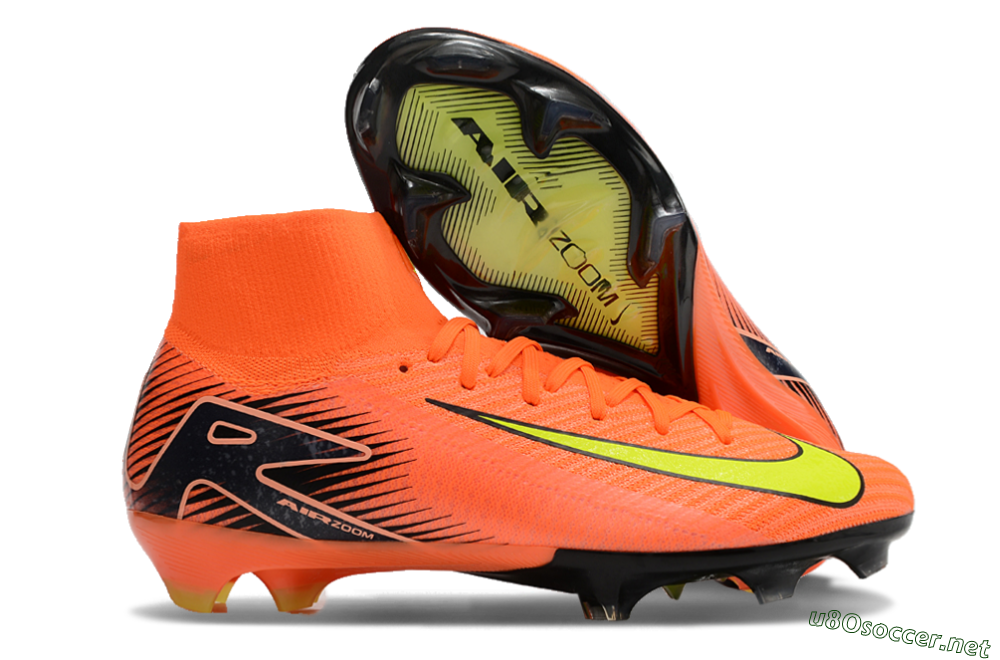 Unisex Nike Air Zoom Mercurial Superfly 10 Elite FG Football Boots - Orange/Black/Yellow 2