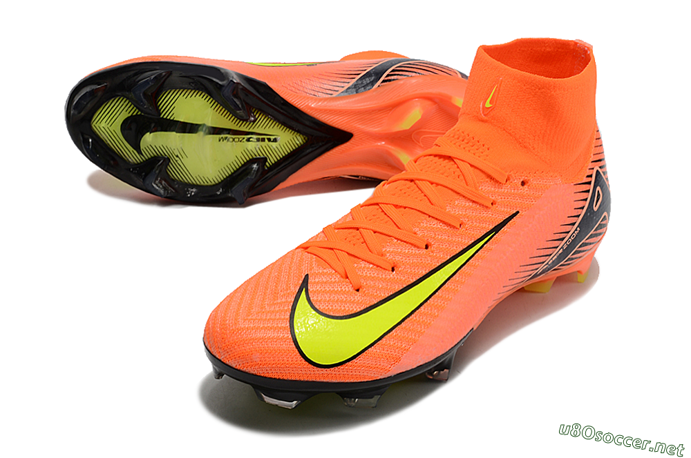 Unisex Nike Air Zoom Mercurial Superfly 10 Elite FG Football Boots - Orange/Black/Yellow 3