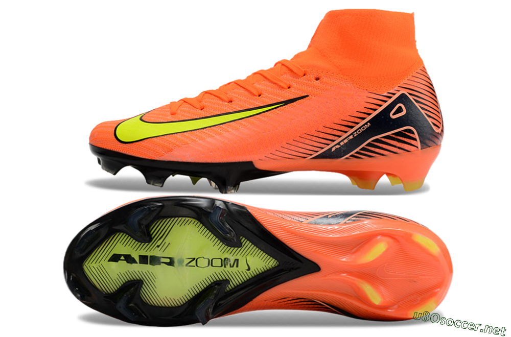 Unisex Nike Air Zoom Mercurial Superfly 10 Elite FG Football Boots - Orange/Black/Yellow 1