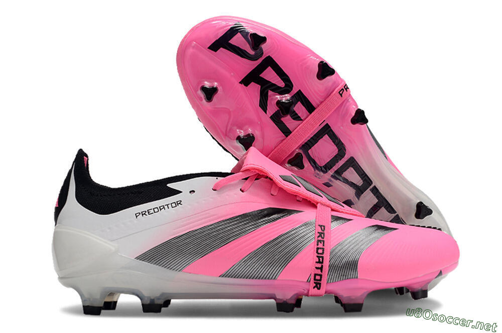 Men's Adidas Predator Elite Foldover Tongue FG Football Boots - Pink/Grey/White 2