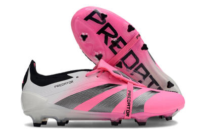 Men's Adidas Predator Elite Foldover Tongue FG Football Boots - Pink/Grey/White
