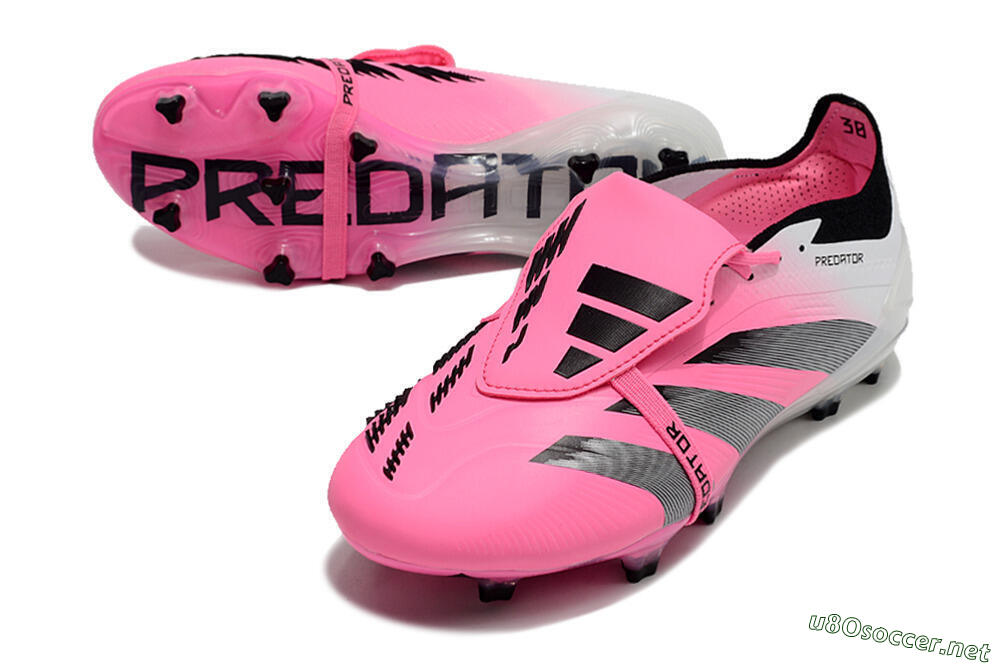 Men's Adidas Predator Elite Foldover Tongue FG Football Boots - Pink/Grey/White 3