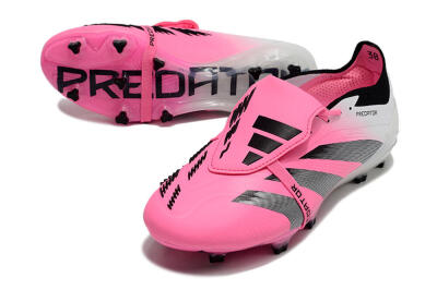 Men's Adidas Predator Elite Foldover Tongue FG Football Boots - Pink/Grey/White