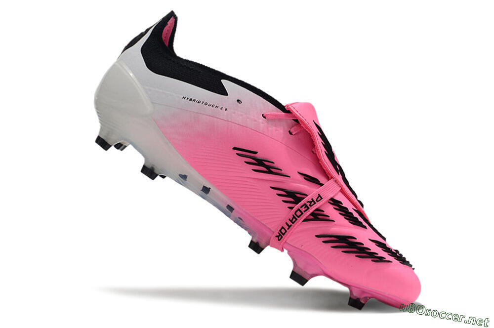 Men's Adidas Predator Elite Foldover Tongue FG Football Boots - Pink/Grey/White 4