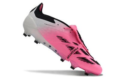 Men's Adidas Predator Elite Foldover Tongue FG Football Boots - Pink/Grey/White