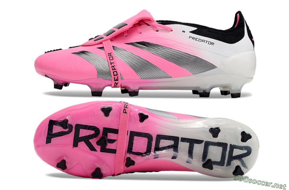 Men's Adidas Predator Elite Foldover Tongue FG Football Boots - Pink/Grey/White 1
