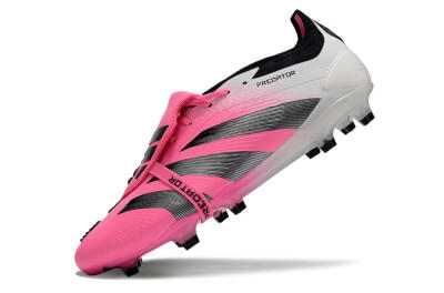 Men's Adidas Predator Elite Foldover Tongue FG Football Boots - Pink/Grey/White