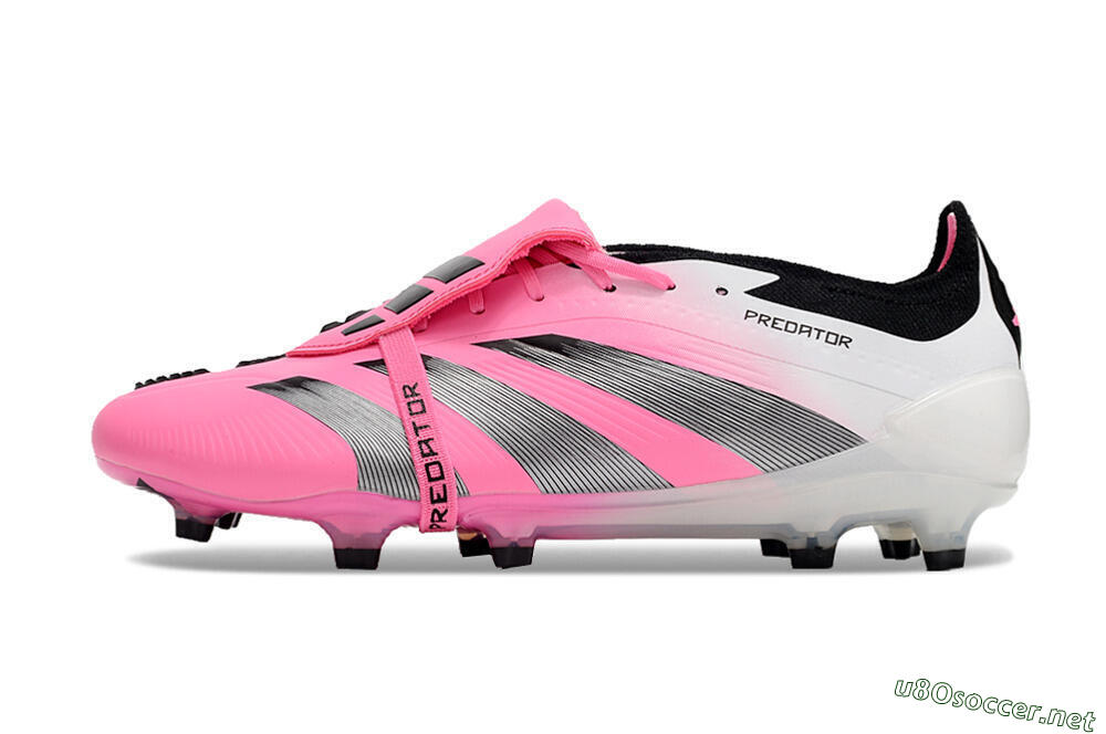 Men's Adidas Predator Elite Foldover Tongue FG Football Boots - Pink/Grey/White 0
