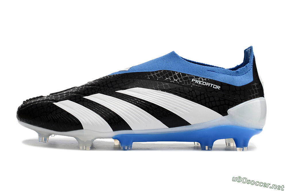 Men's Adidas Predator Accuracy+ Laceless FG Football Boots - Black/White/Blue 0