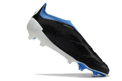 Men's Adidas Predator Accuracy+ Laceless FG Football Boots - Black/White/Blue