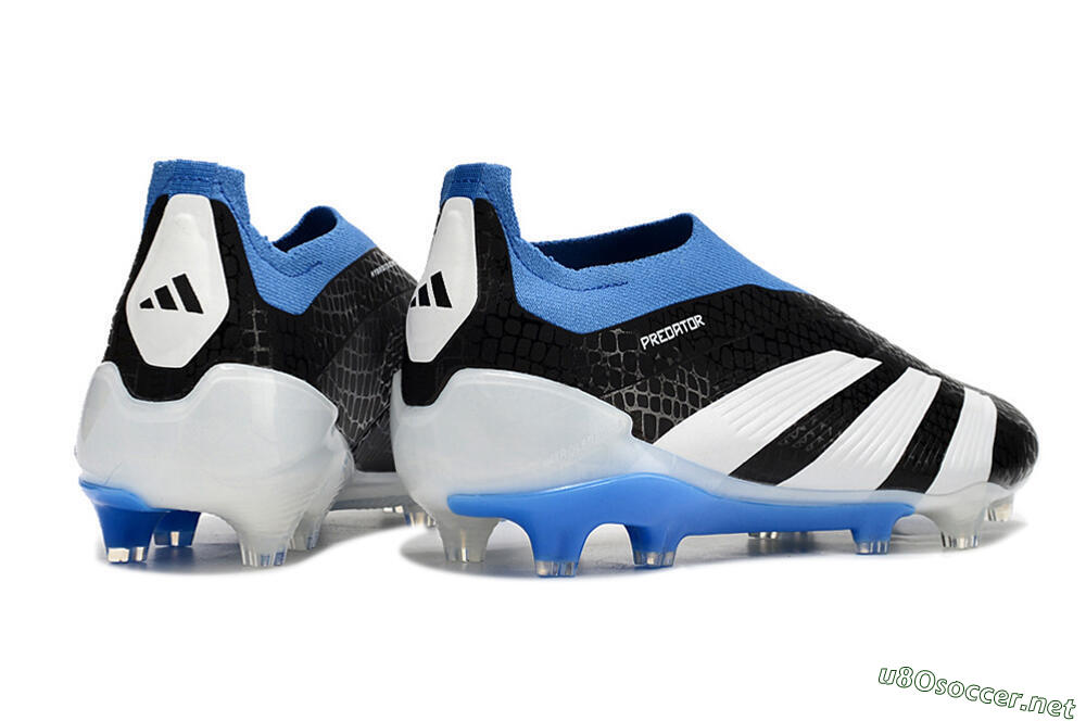 Men's Adidas Predator Accuracy+ Laceless FG Football Boots - Black/White/Blue 6