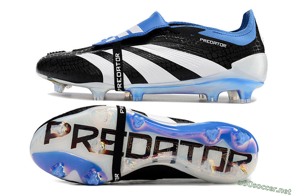 Men's Adidas Predator Elite Foldover Tongue FG Football Boots - Black/Blue/White 1