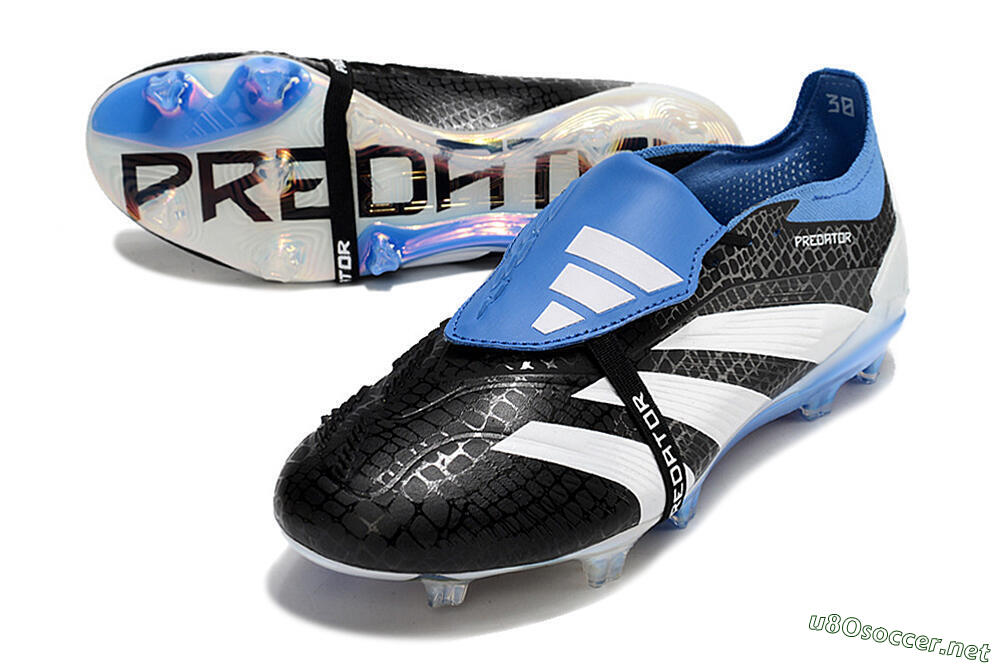 Men's Adidas Predator Elite Foldover Tongue FG Football Boots - Black/Blue/White 3