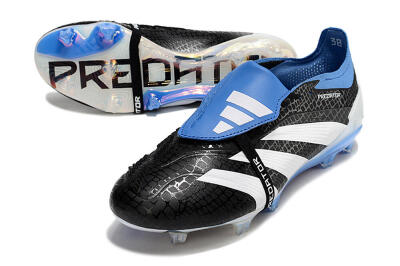 Men's Adidas Predator Elite Foldover Tongue FG Football Boots - Black/Blue/White