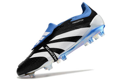 Men's Adidas Predator Elite Foldover Tongue FG Football Boots - Black/Blue/White