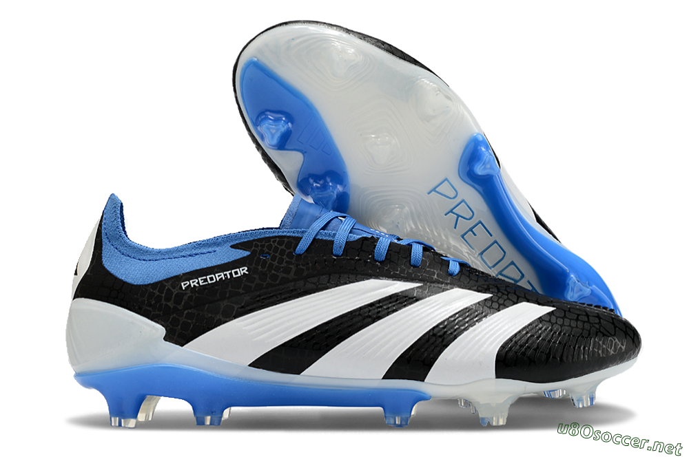 Men's Adidas Predator Accuracy+ FG Football Boots - Black/White/Blue 2