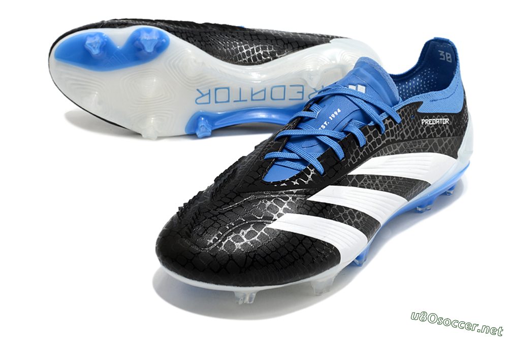 Men's Adidas Predator Accuracy+ FG Football Boots - Black/White/Blue 0