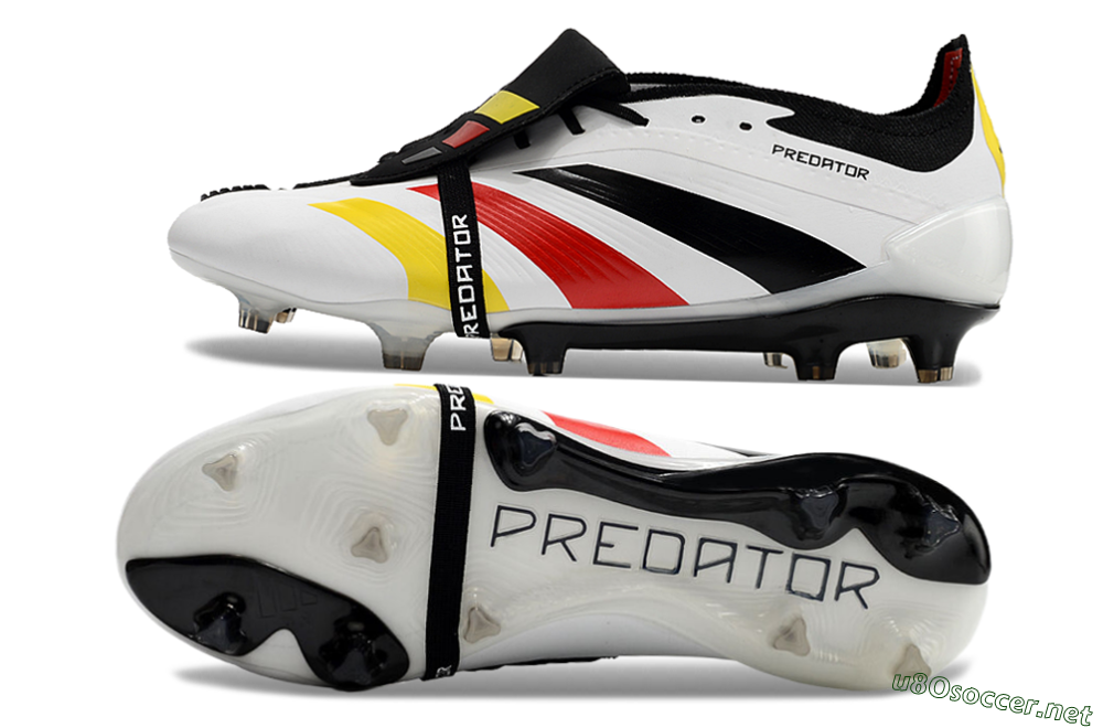 Men's Adidas Predator Elite Foldover Tongue FG Football Boots - White/Black/Red/Yellow 1