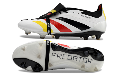 Men's Adidas Predator Elite Foldover Tongue FG Football Boots - White/Black/Red/Yellow