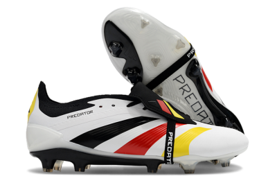 Men's Adidas Predator Elite Foldover Tongue FG Football Boots - White/Black/Red/Yellow