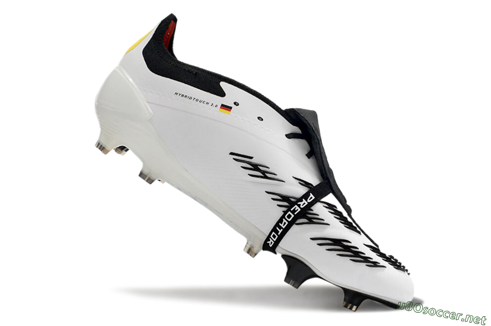 Men's Adidas Predator Elite Foldover Tongue FG Football Boots - White/Black/Red/Yellow 4