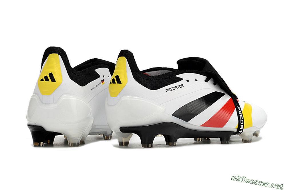 Men's Adidas Predator Elite Foldover Tongue FG Football Boots - White/Black/Red/Yellow 6