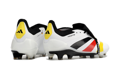 Men's Adidas Predator Elite Foldover Tongue FG Football Boots - White/Black/Red/Yellow
