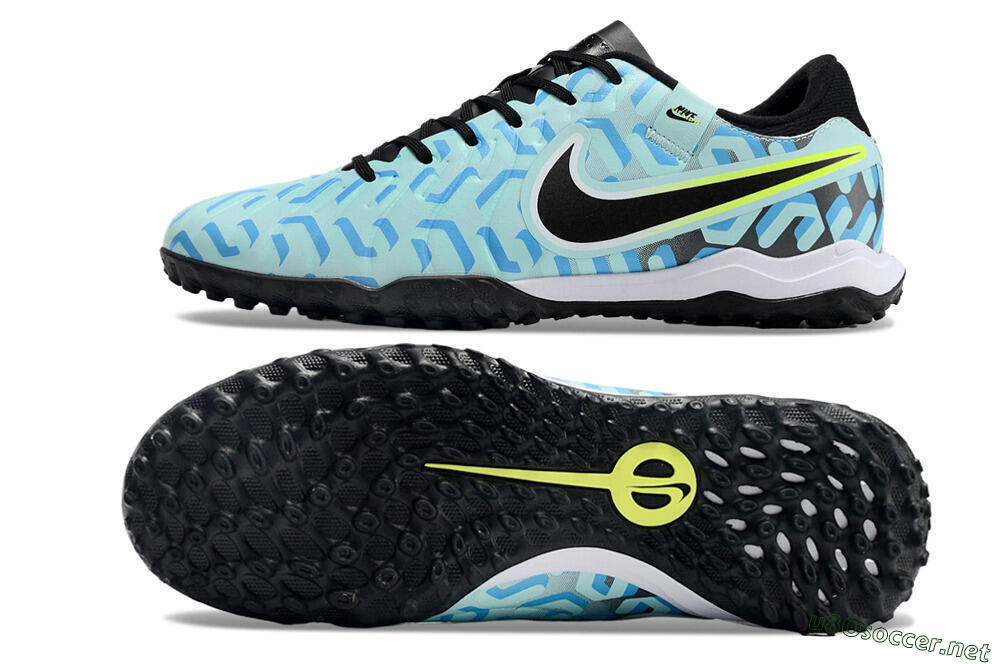 Men's Nike Tiempo Legend 10 Pro TF Football Shoes - Blue/Black/Yellow 1