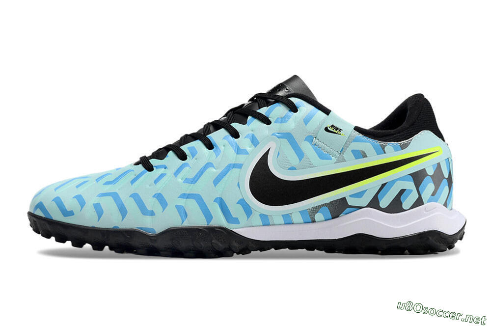Men's Nike Tiempo Legend 10 Pro TF Football Shoes - Blue/Black/Yellow 0
