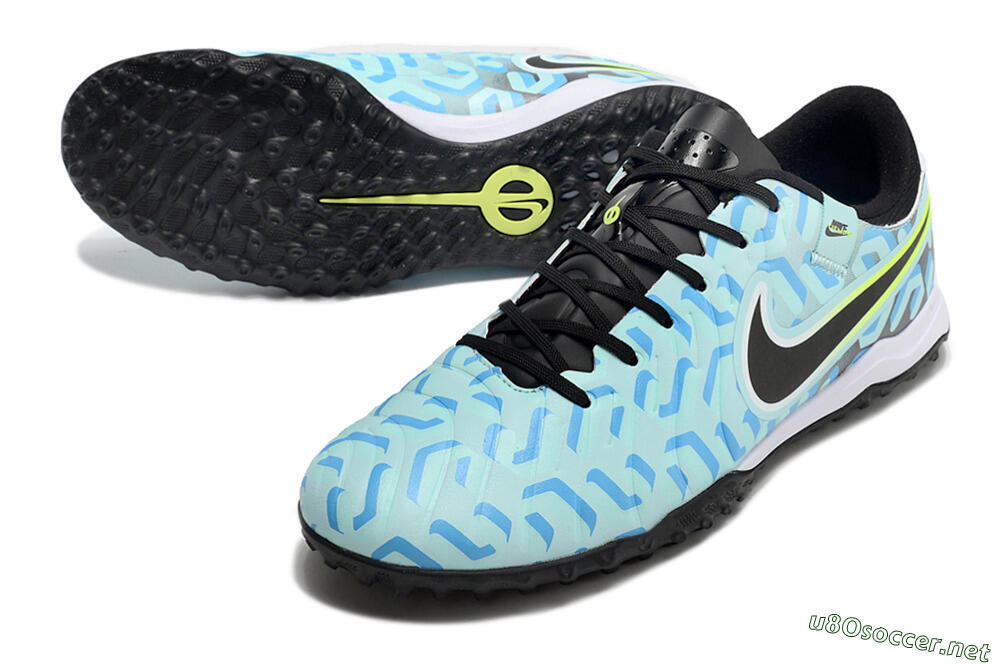 Men's Nike Tiempo Legend 10 Pro TF Football Shoes - Blue/Black/Yellow 3