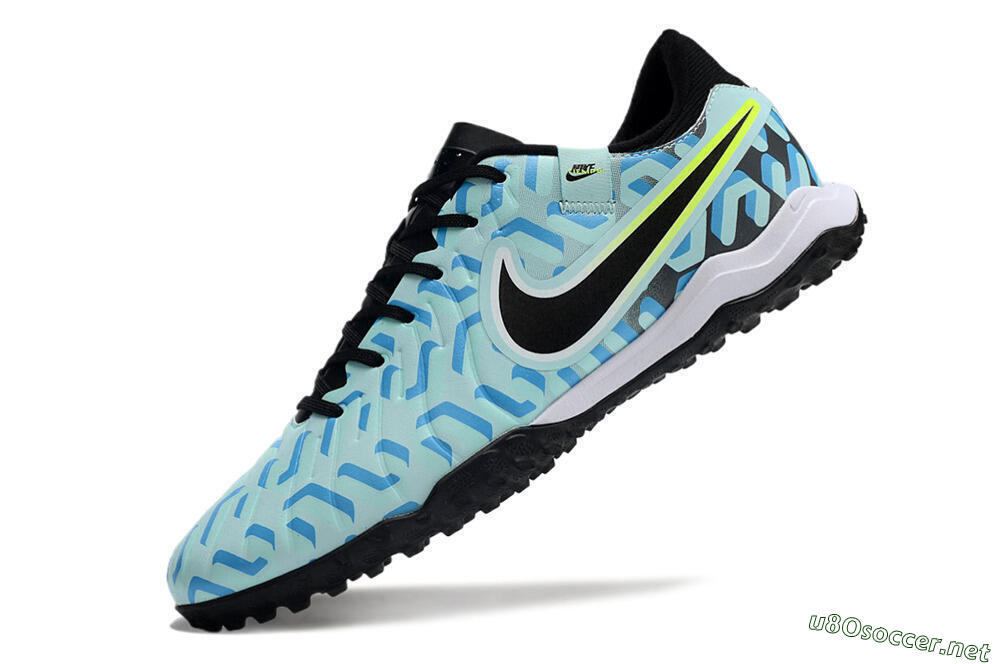 Men's Nike Tiempo Legend 10 Pro TF Football Shoes - Blue/Black/Yellow 5