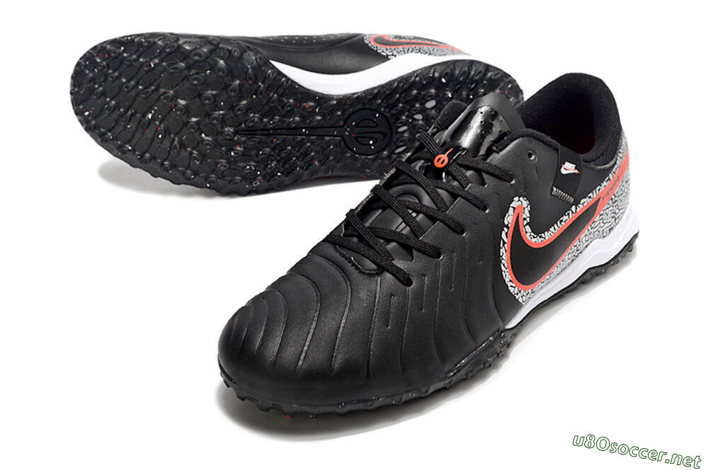 Men's Nike Tiempo Legend 10 Pro TF Football Shoes - Black/Silver/Red 3