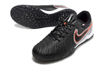 Men's Nike Tiempo Legend 10 Pro TF Football Shoes - Black/Silver/Red