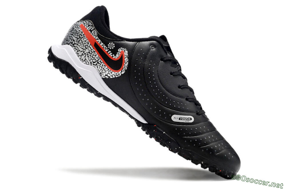 Men's Nike Tiempo Legend 10 Pro TF Football Shoes - Black/Silver/Red 4