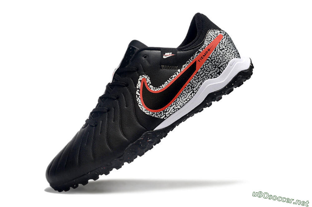 Men's Nike Tiempo Legend 10 Pro TF Football Shoes - Black/Silver/Red 5