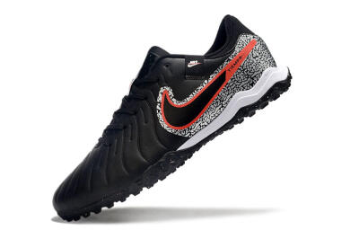 Men's Nike Tiempo Legend 10 Pro TF Football Shoes - Black/Silver/Red