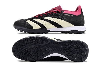 Men's Adidas Predator 24 Elite TF Football Shoes - Black/Beige/Pink