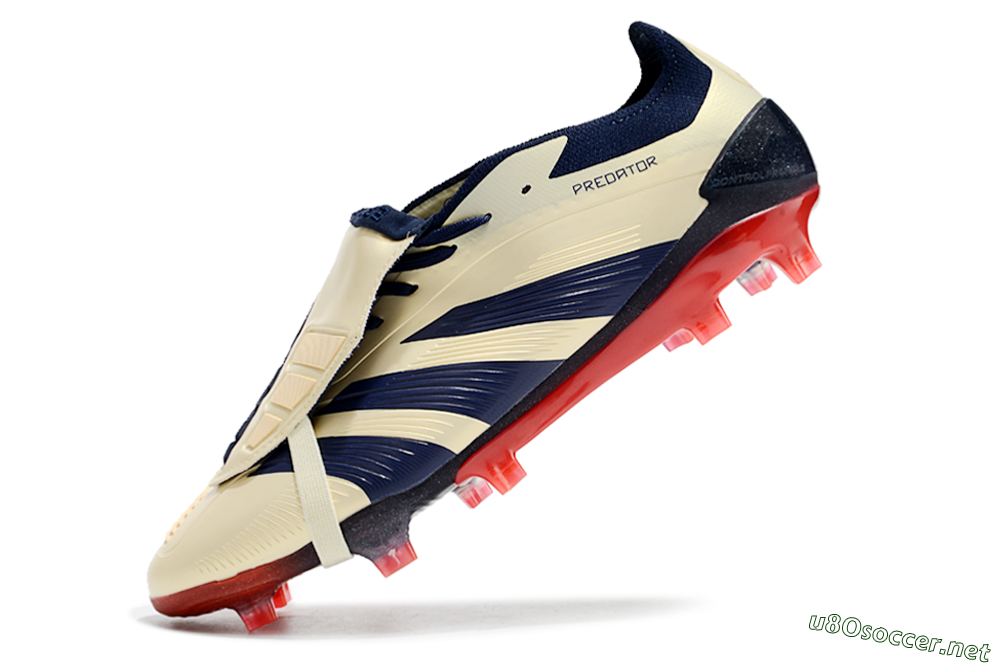 Men's Adidas Predator Elite Foldover Tongue FG Football Boots - Beige/Blue/Black 5