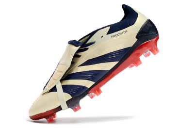 Men's Adidas Predator Elite Foldover Tongue FG Football Boots - Beige/Blue/Black