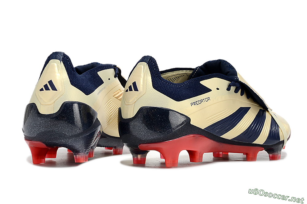 Men's Adidas Predator Elite Foldover Tongue FG Football Boots - Beige/Blue/Black 6