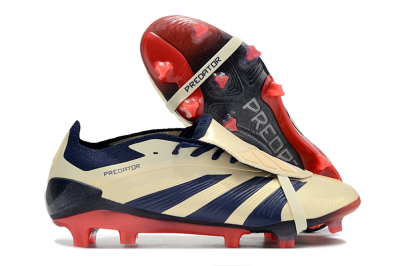 Men's Adidas Predator Elite Foldover Tongue FG Football Boots - Beige/Blue/Black