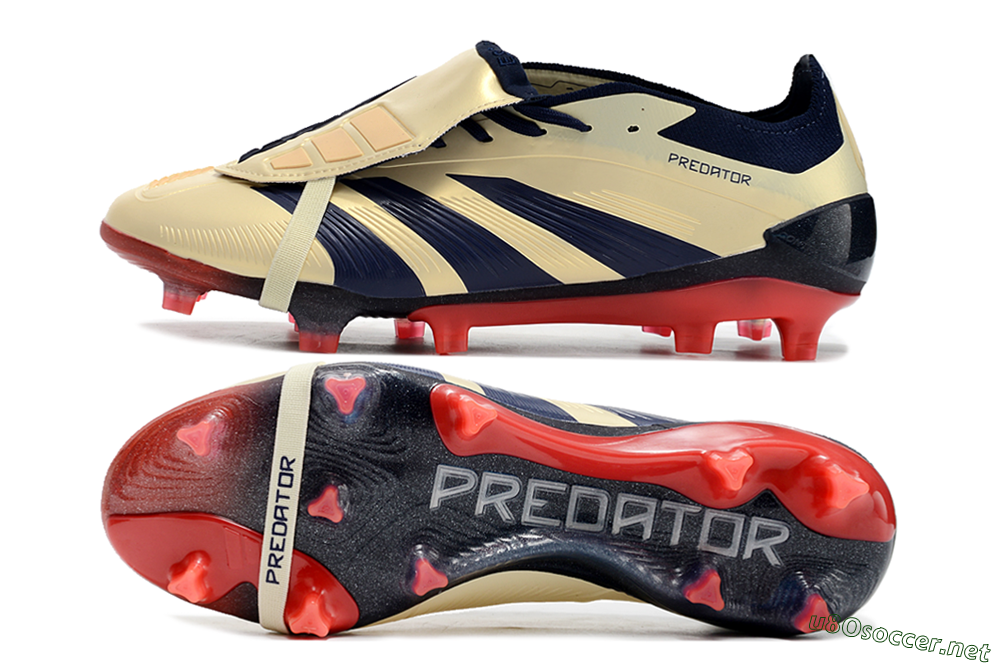 Men's Adidas Predator Elite Foldover Tongue FG Football Boots - Beige/Blue/Black 1