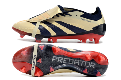 Men's Adidas Predator Elite Foldover Tongue FG Football Boots - Beige/Blue/Black